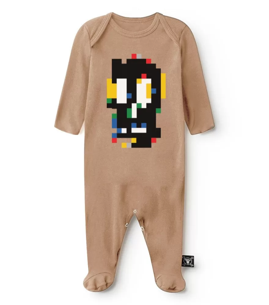 Pixel Skull Footed Overall<NUNUNU Clearance